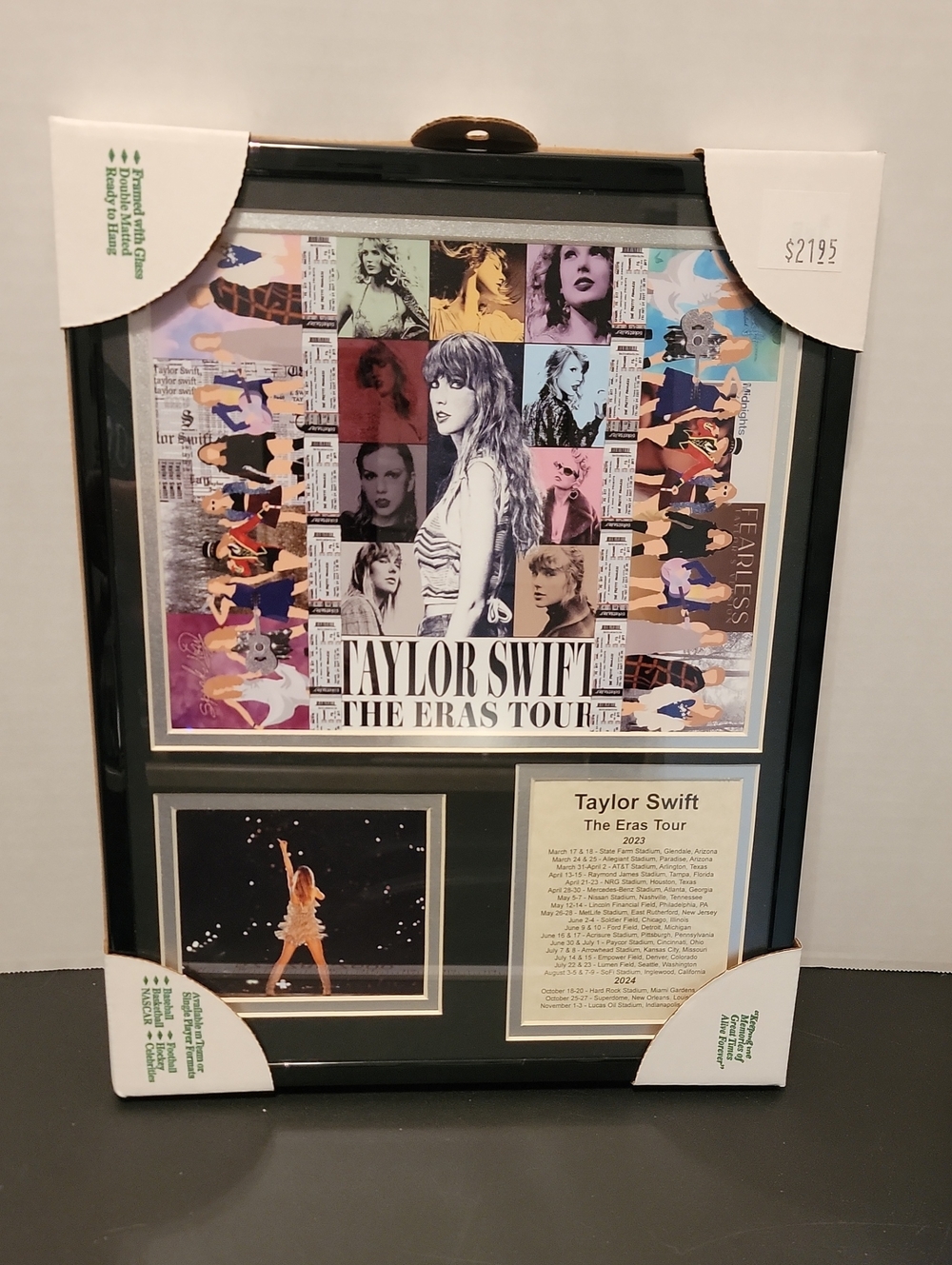 New Taylor Swift Framed Eras Tour Collage – Black, White, Purple, Gold